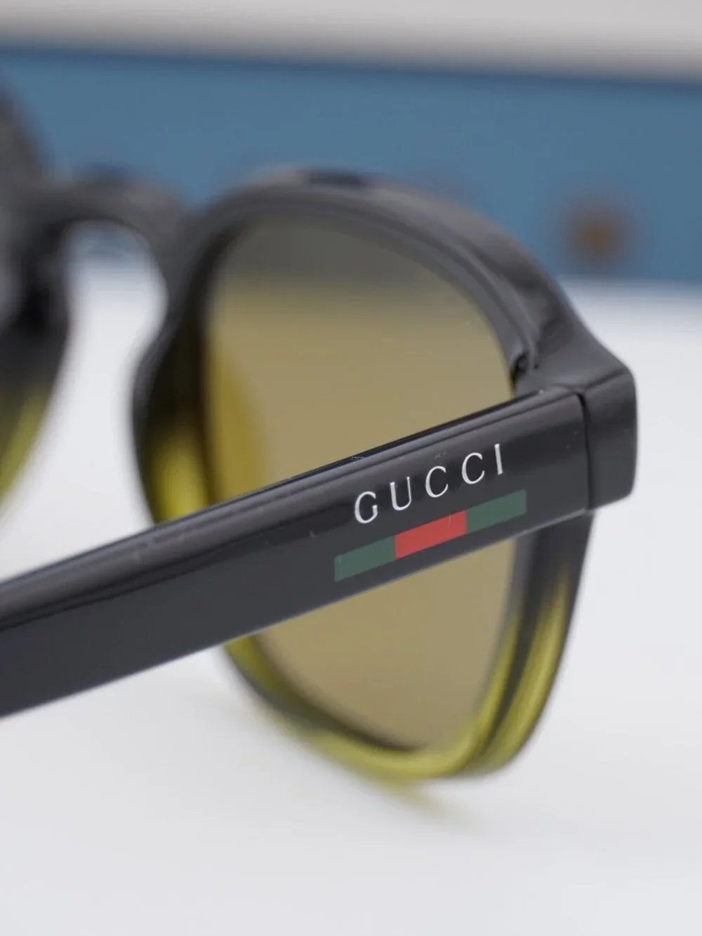 Gucci GG2106S 003 Square Sunglasses - Black/Green / Green